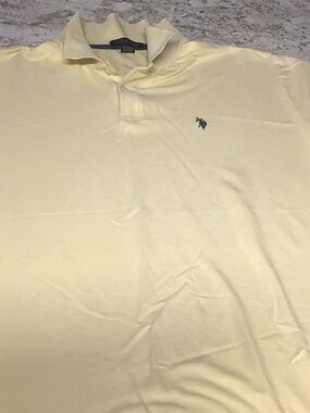U.S. Polo Assn. Men’s Pale Yellow Polo with Navy Logo